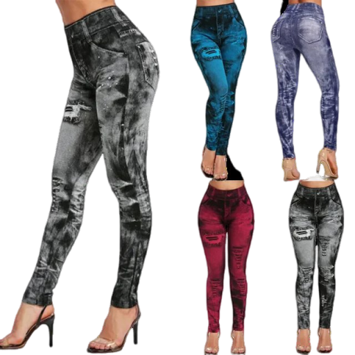 Legging Slim Feminina: Cintura Alta, Push-Up e Estilo Jeans