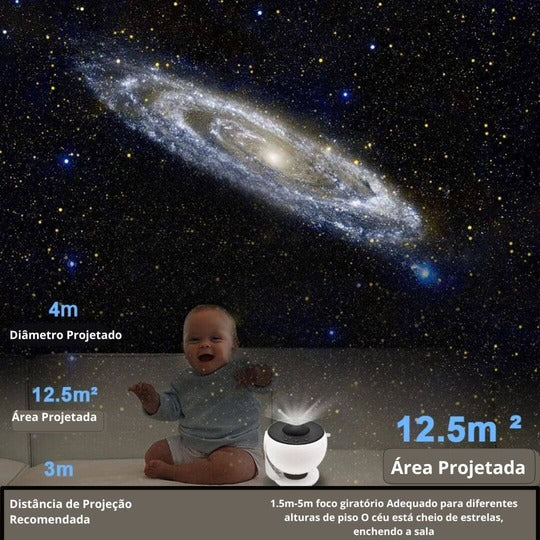 Projetor Galaxy 360°: Céu Estrelado Exclusivo – Oferta Limitada - Motivação MK
