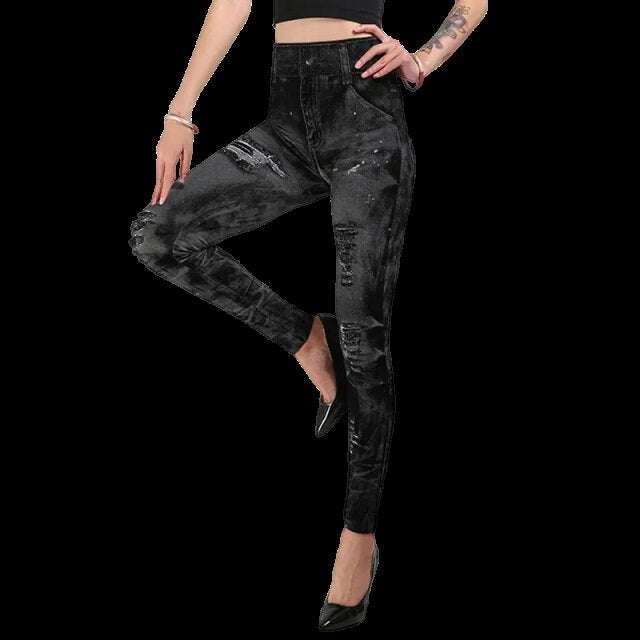 Legging Slim Feminina: Cintura Alta, Push-Up e Estilo Jeans