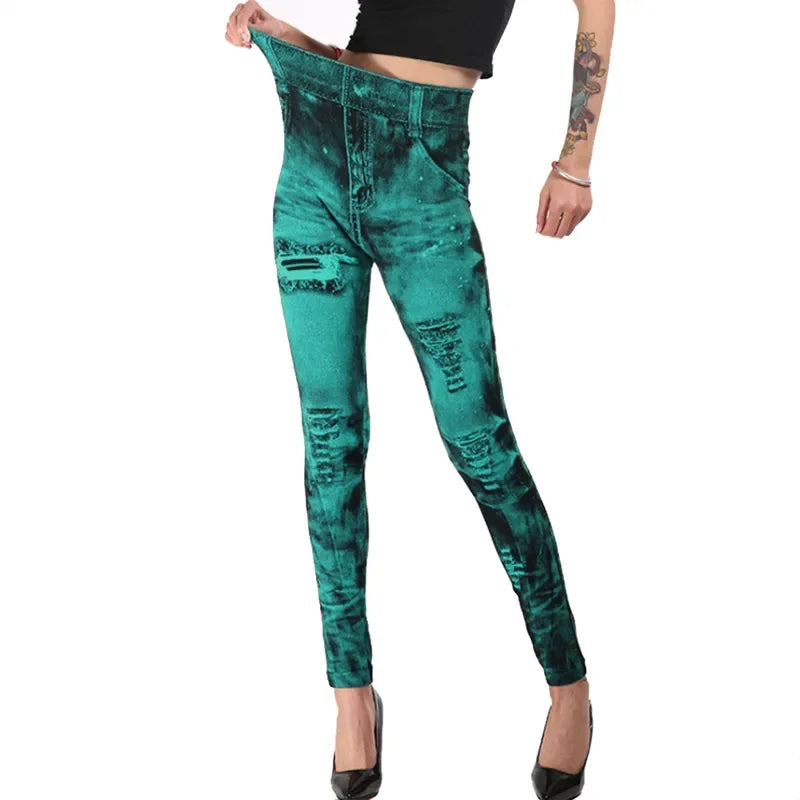 Legging Slim Feminina: Cintura Alta, Push-Up e Estilo Jeans