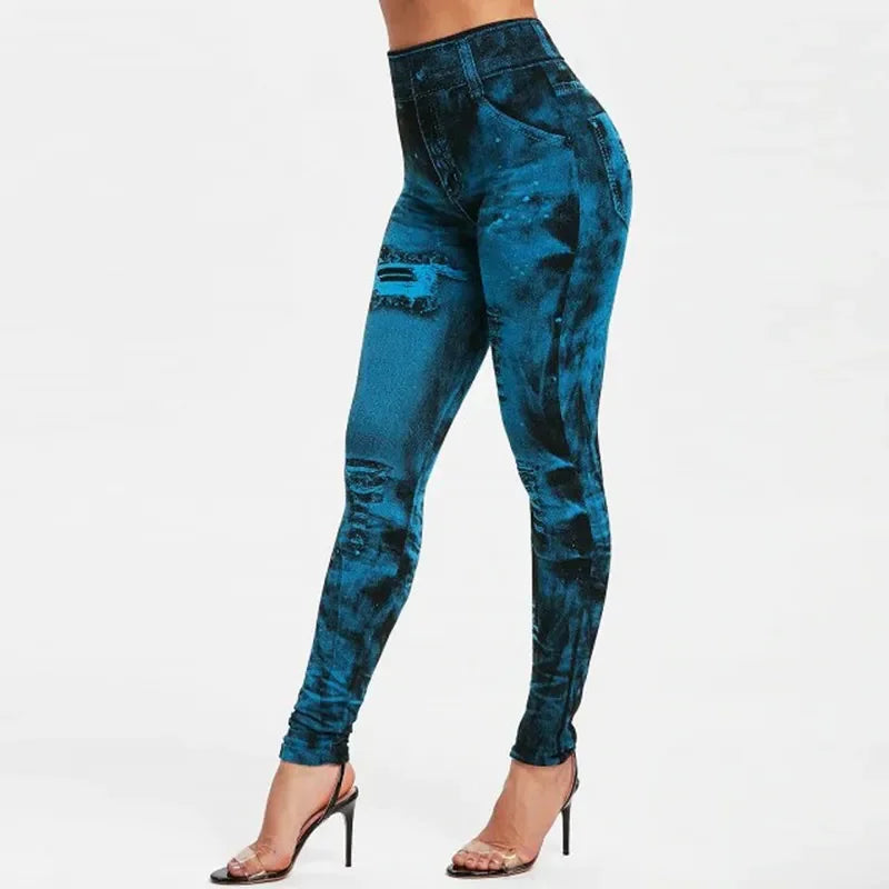 Legging Slim Feminina: Cintura Alta, Push-Up e Estilo Jeans