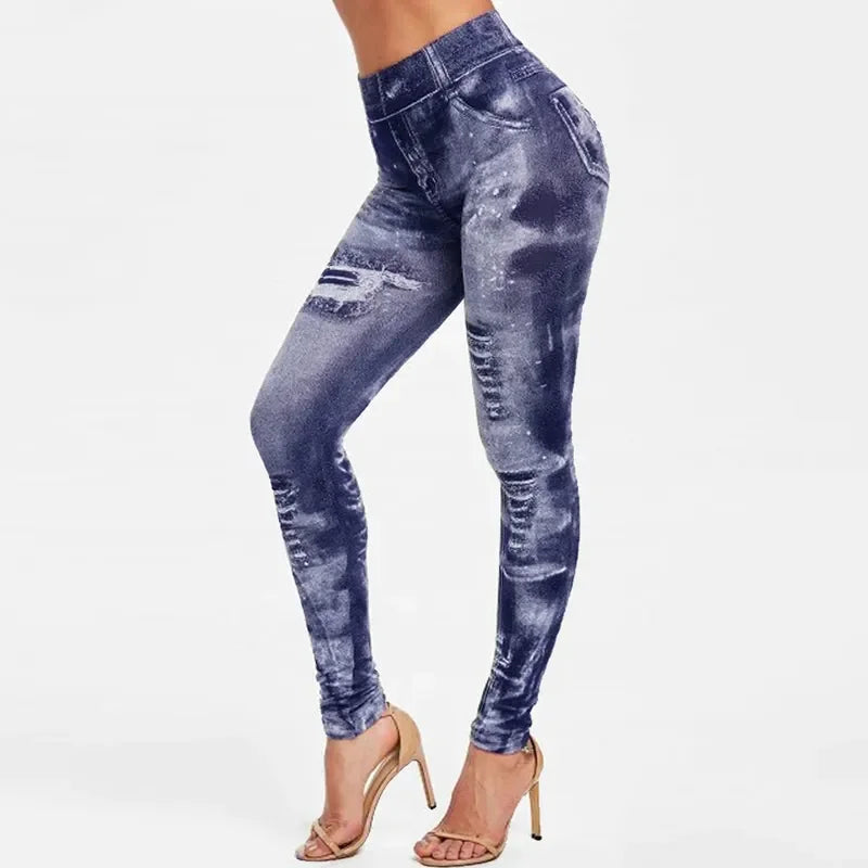 Legging Slim Feminina: Cintura Alta, Push-Up e Estilo Jeans