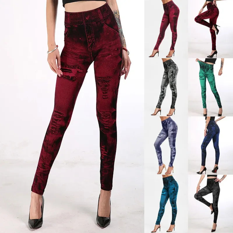 Legging Slim Feminina: Cintura Alta, Push-Up e Estilo Jeans