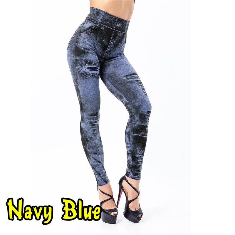 Legging Slim Feminina: Cintura Alta, Push-Up e Estilo Jeans