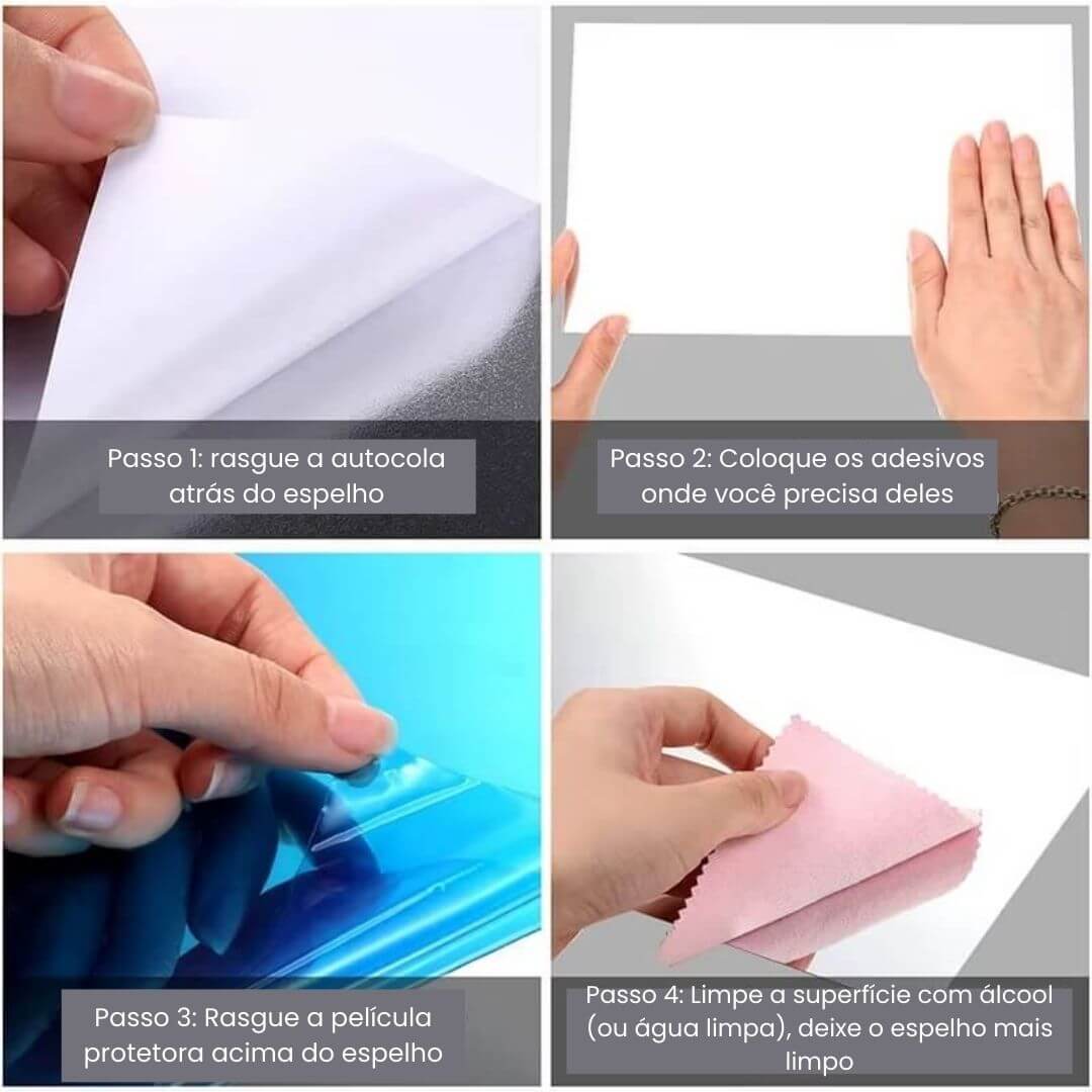 Espelhos Adesivos Flexíveis – Decoração Sofisticada e Fácil de Aplicar