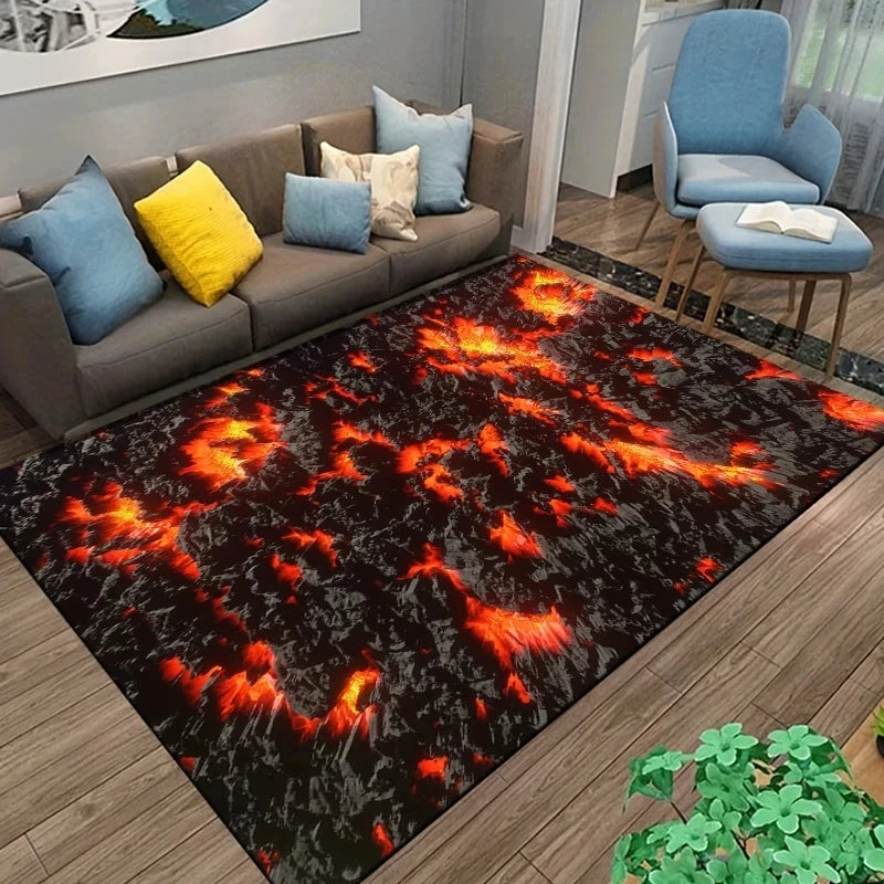 LavaRug Tapete 3D Magma – Confortável, Antiderrapante e Resistente