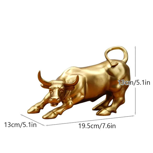 Estátua Touro de Wall Street em Resina - Fortuna e Sucesso Feng Shui - Motivação MK