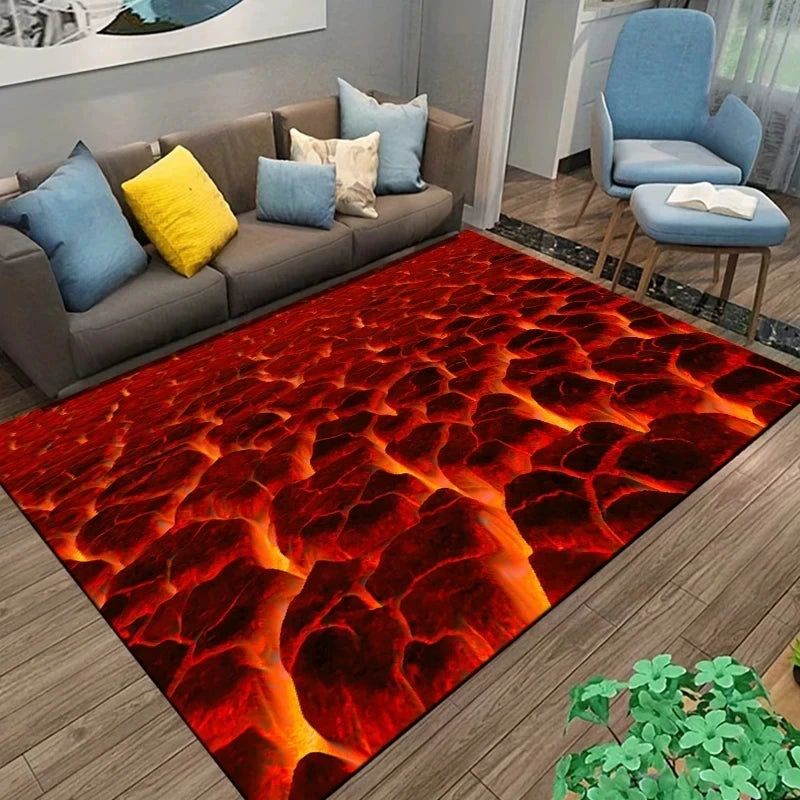 LavaRug Tapete 3D Magma – Confortável, Antiderrapante e Resistente