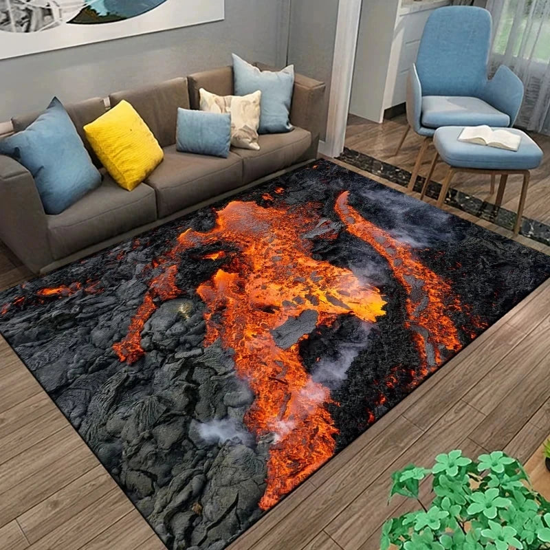 LavaRug Tapete 3D Magma – Confortável, Antiderrapante e Resistente