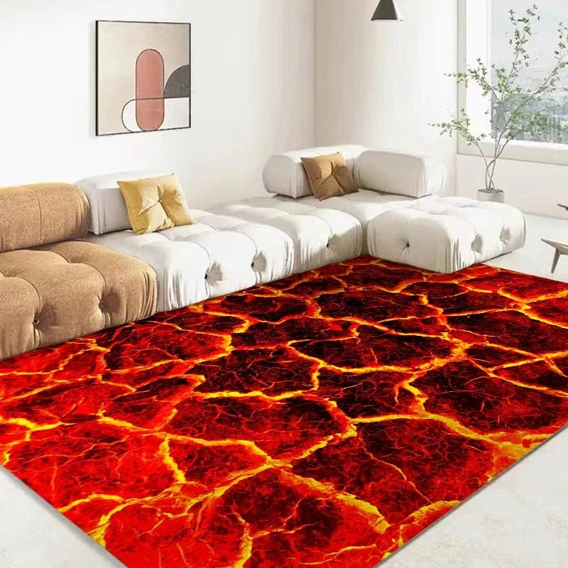 LavaRug Tapete 3D Magma – Confortável, Antiderrapante e Resistente