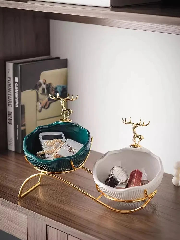 Organizador Luxo: Porta-Jóias e Chaves em Cerâmica Moderna - Motivação MK