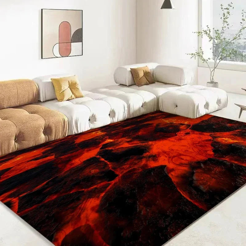 LavaRug Tapete 3D Magma – Confortável, Antiderrapante e Resistente